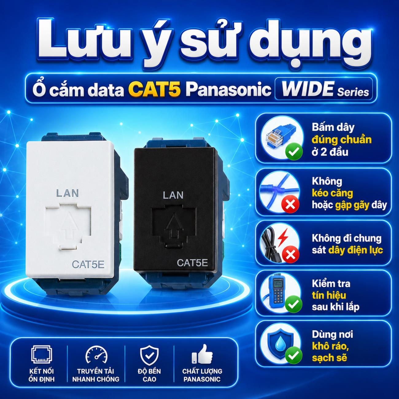 Ổ cắm data CAT5 Panasonic WIDE Series